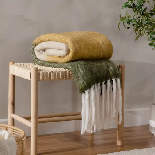Rawton Ombre Throw Natural/Moss