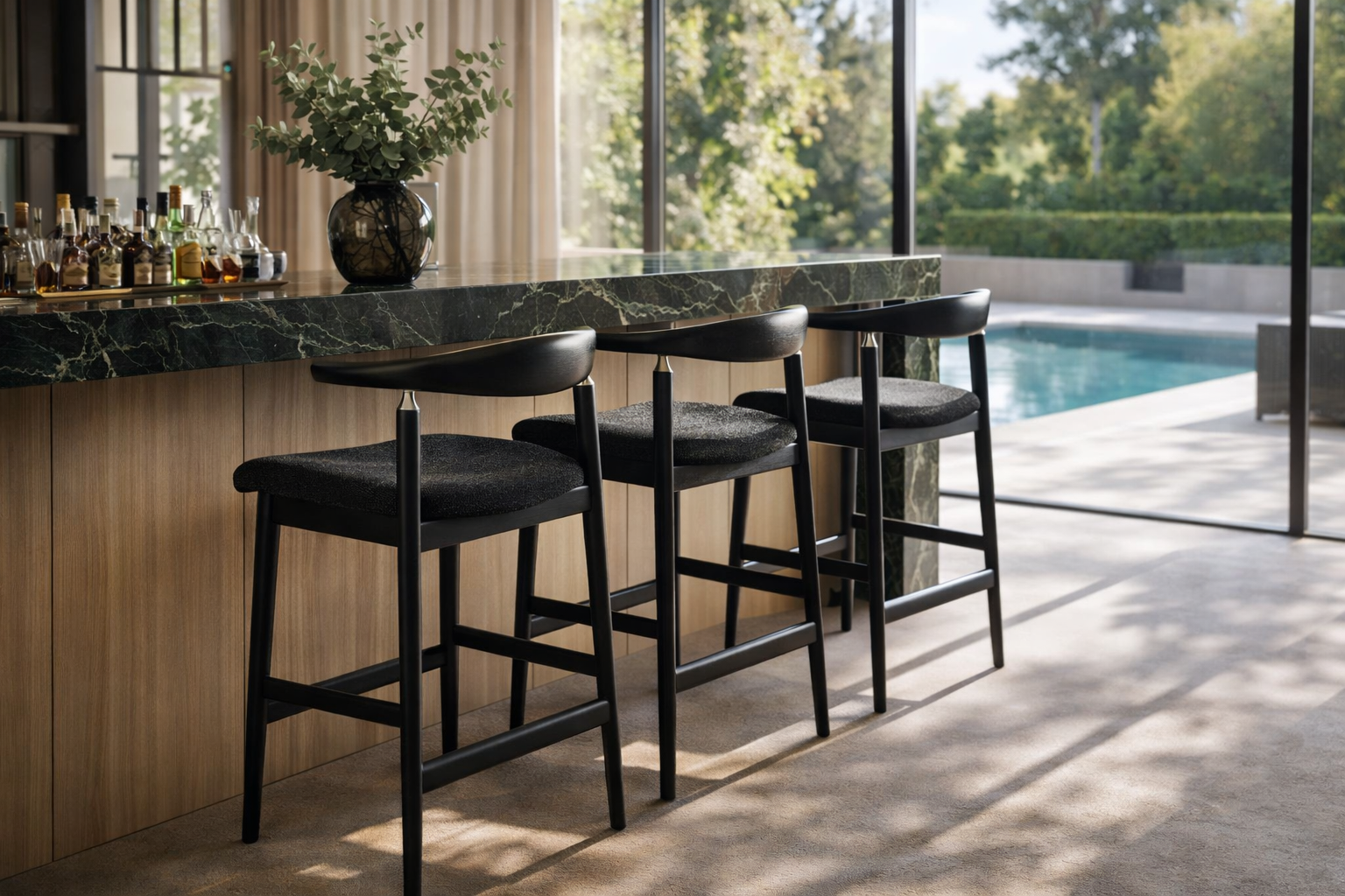 Sinclair Counter Stool - Coal & Black
