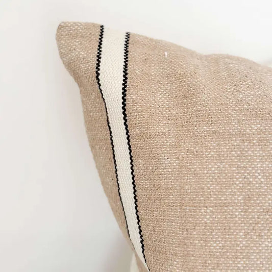 India Luxe Cotton Cushion Cover – Beige, Cream & Blac