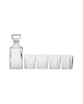 Casa Ribbed Pattern Decanter With Four Glasses