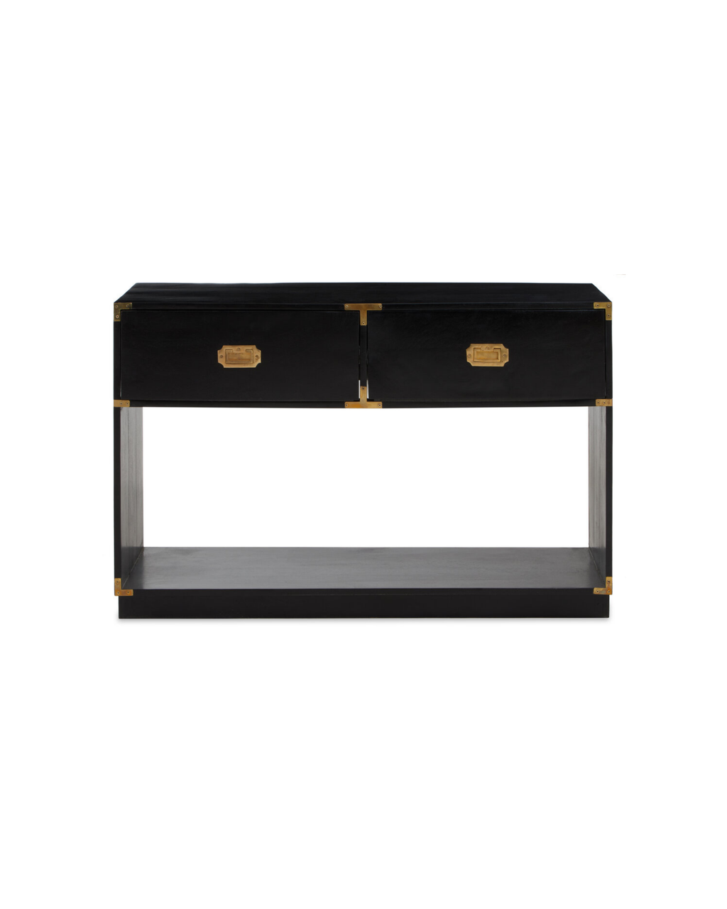 Holland Two Drawer Console Table - Black Mango Wood