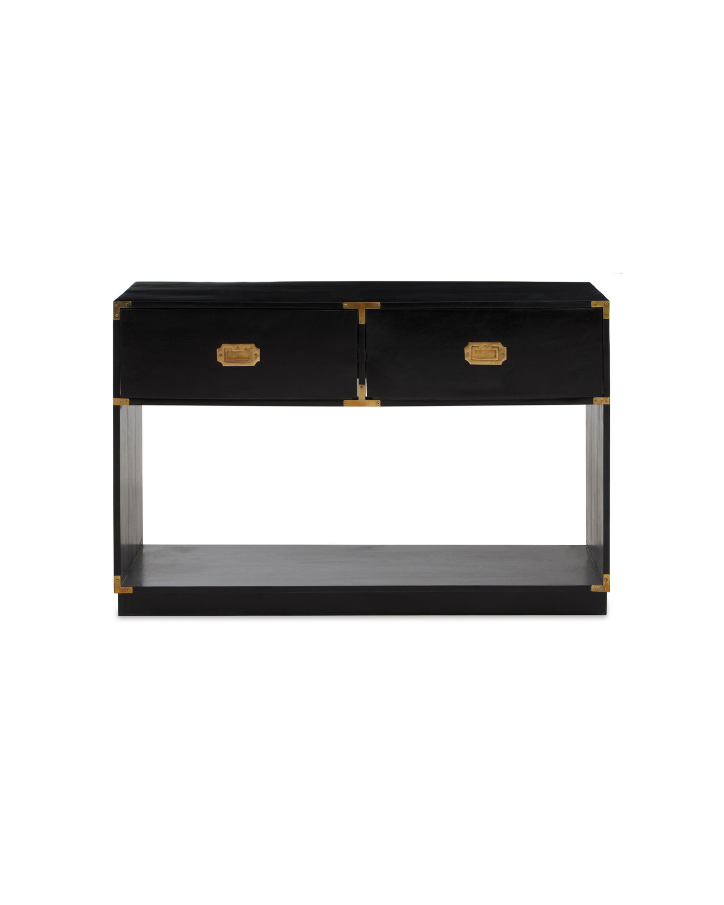 Holland Two Drawer Console Table - Black Mango Wood