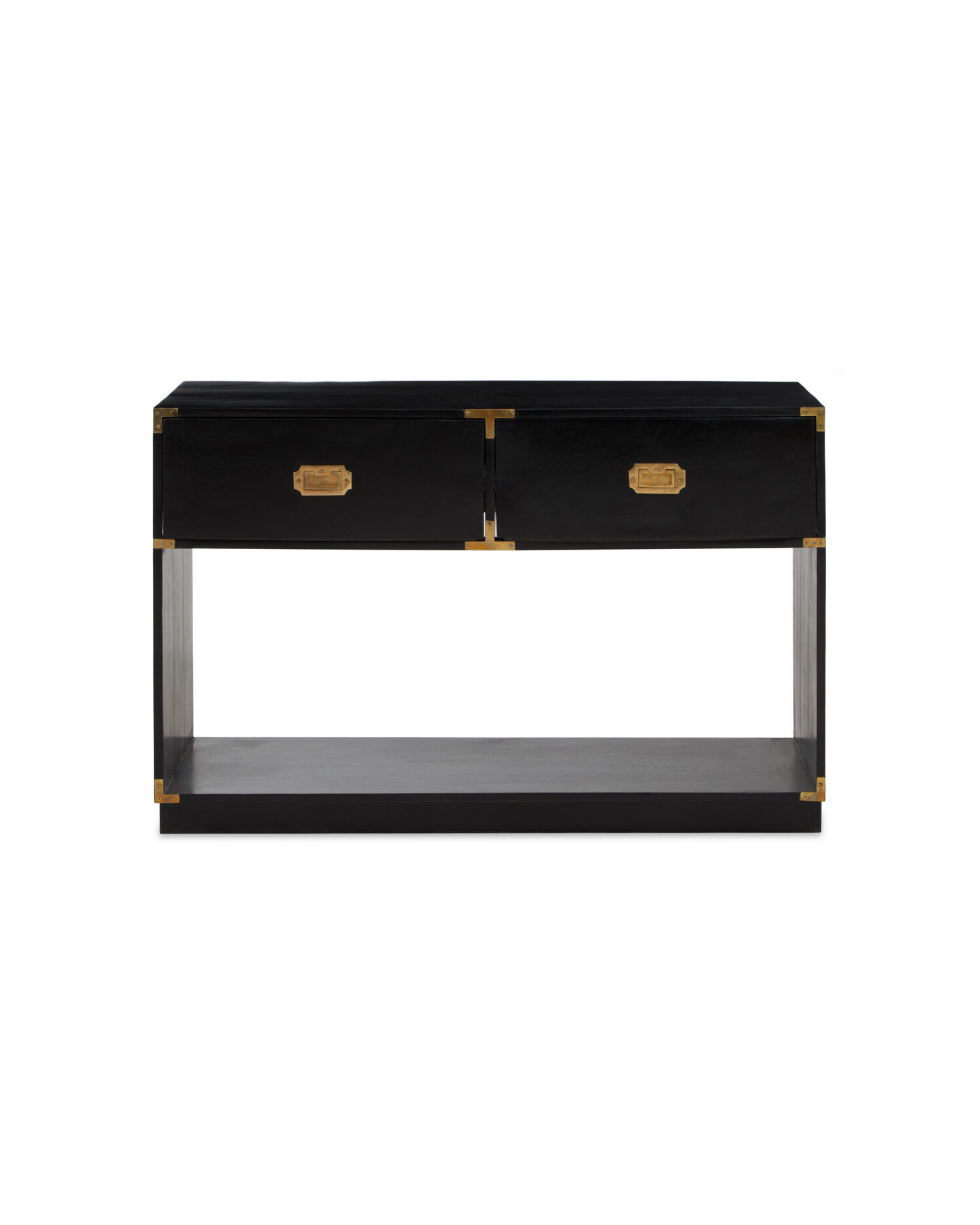 Holland Two Drawer Console Table - Black Mango Wood