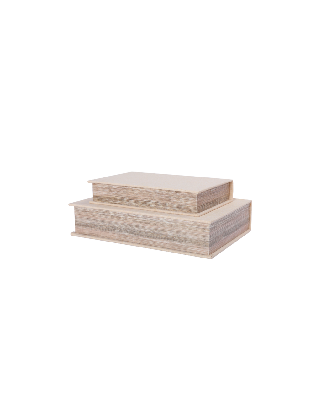 Hampton Book Boxes Set of 2 - Cream Linen
