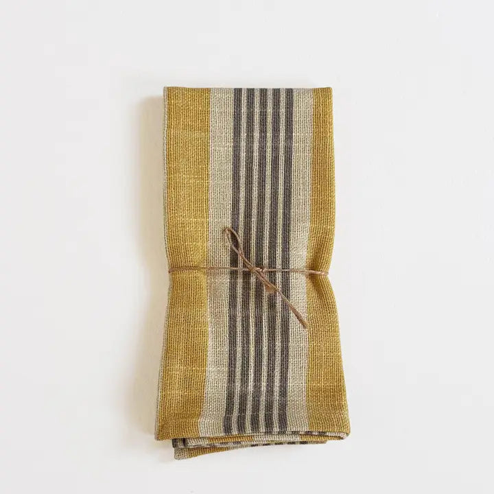 Set of 6 Jaipur Stripe Napkin - India Yellow