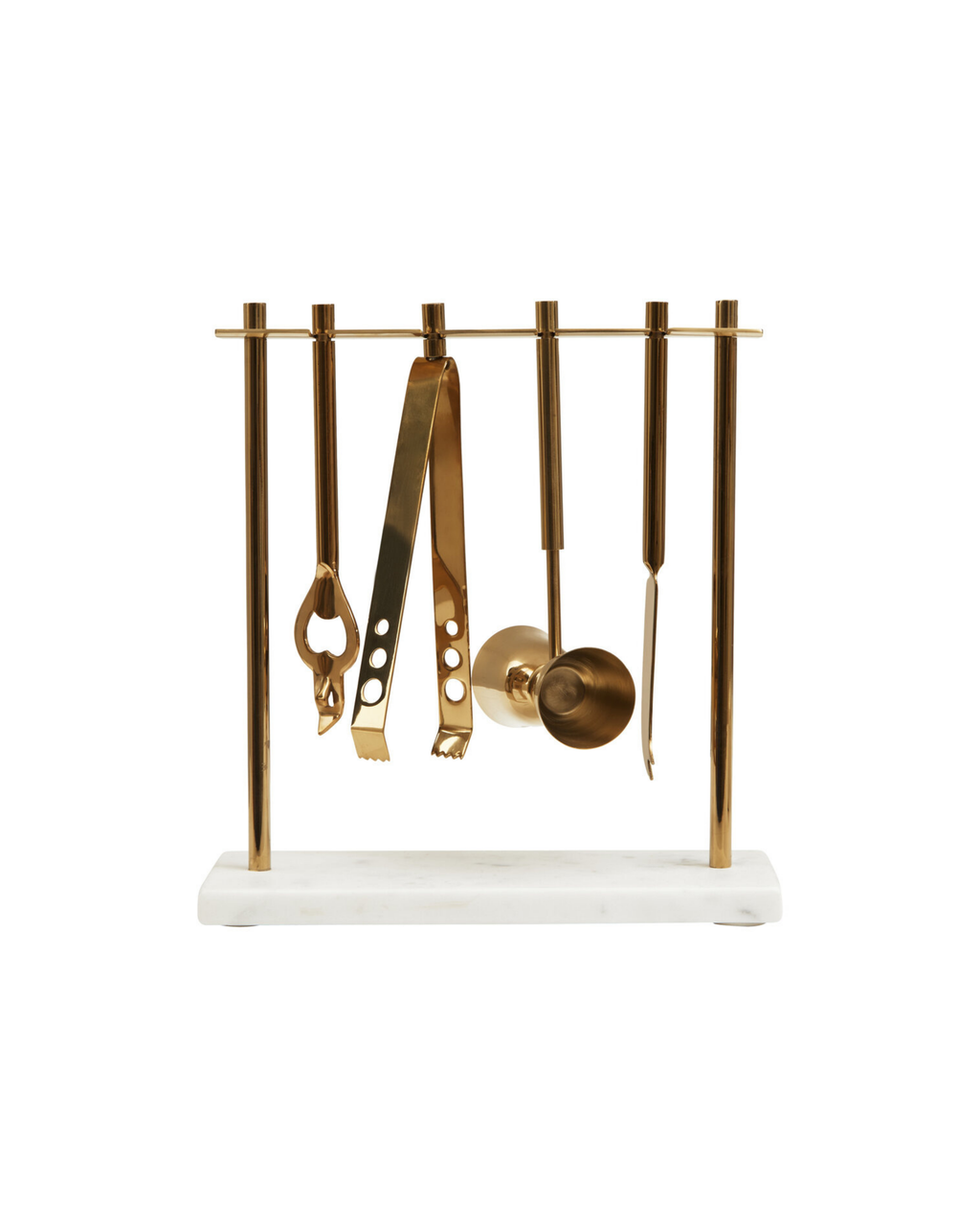 Nyra Marble And Gold Finish Bar Tool Set