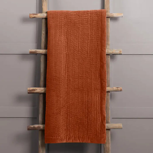 Haze Velvet Quilted Throw Sunset
