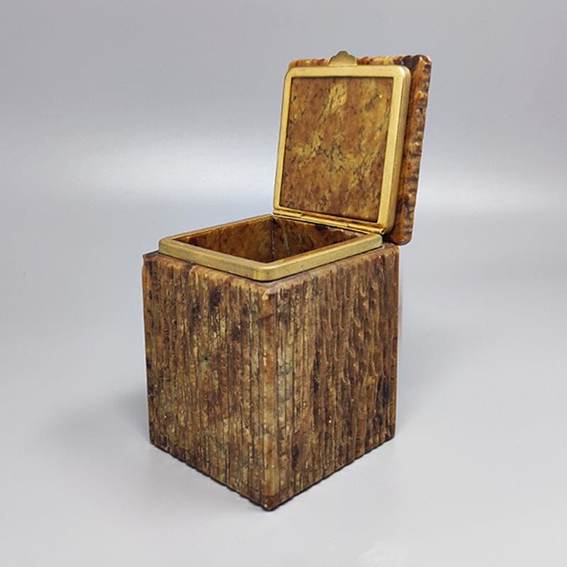 Handmade Italian Alabaster Box – Warm Brown Hue