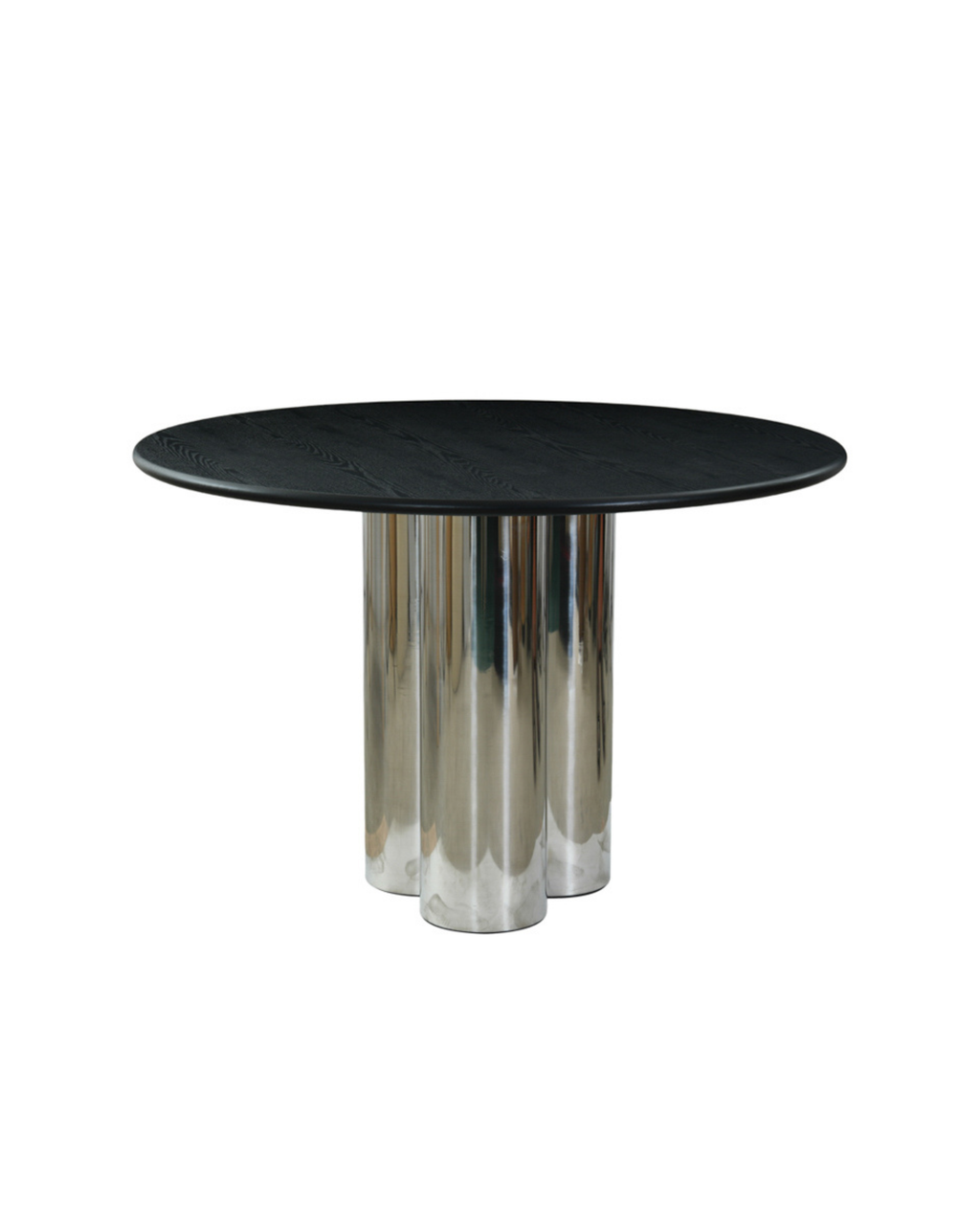 Hartley Round Dining Table - Black & Chrome