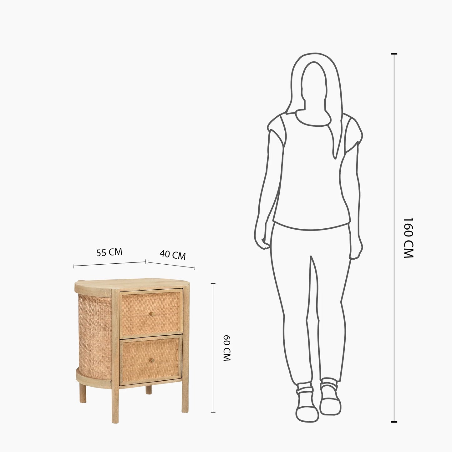 Drift Two Drawer Side Table