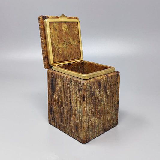 Handmade Italian Alabaster Box – Warm Brown Hue