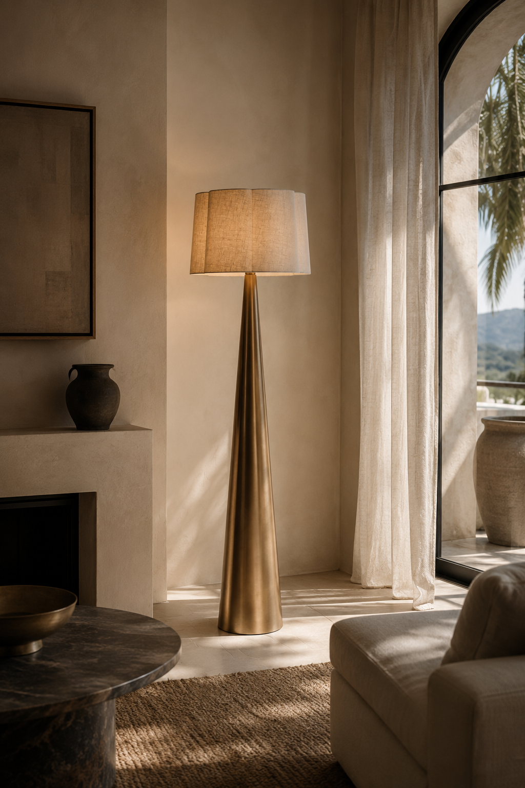 Milford  Floor Lamp - Smoked Gold