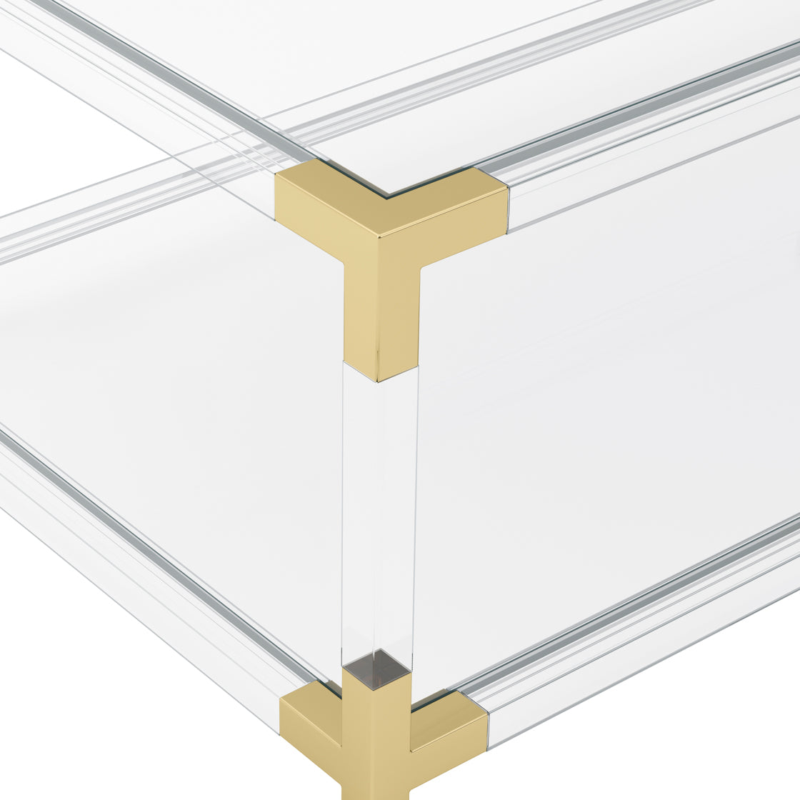 Ellery Coffee Table - Clear Acrylic & Brass