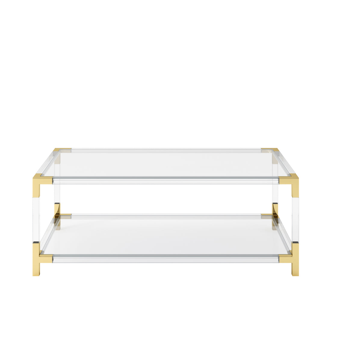 Ellery Coffee Table - Clear Acrylic & Brass