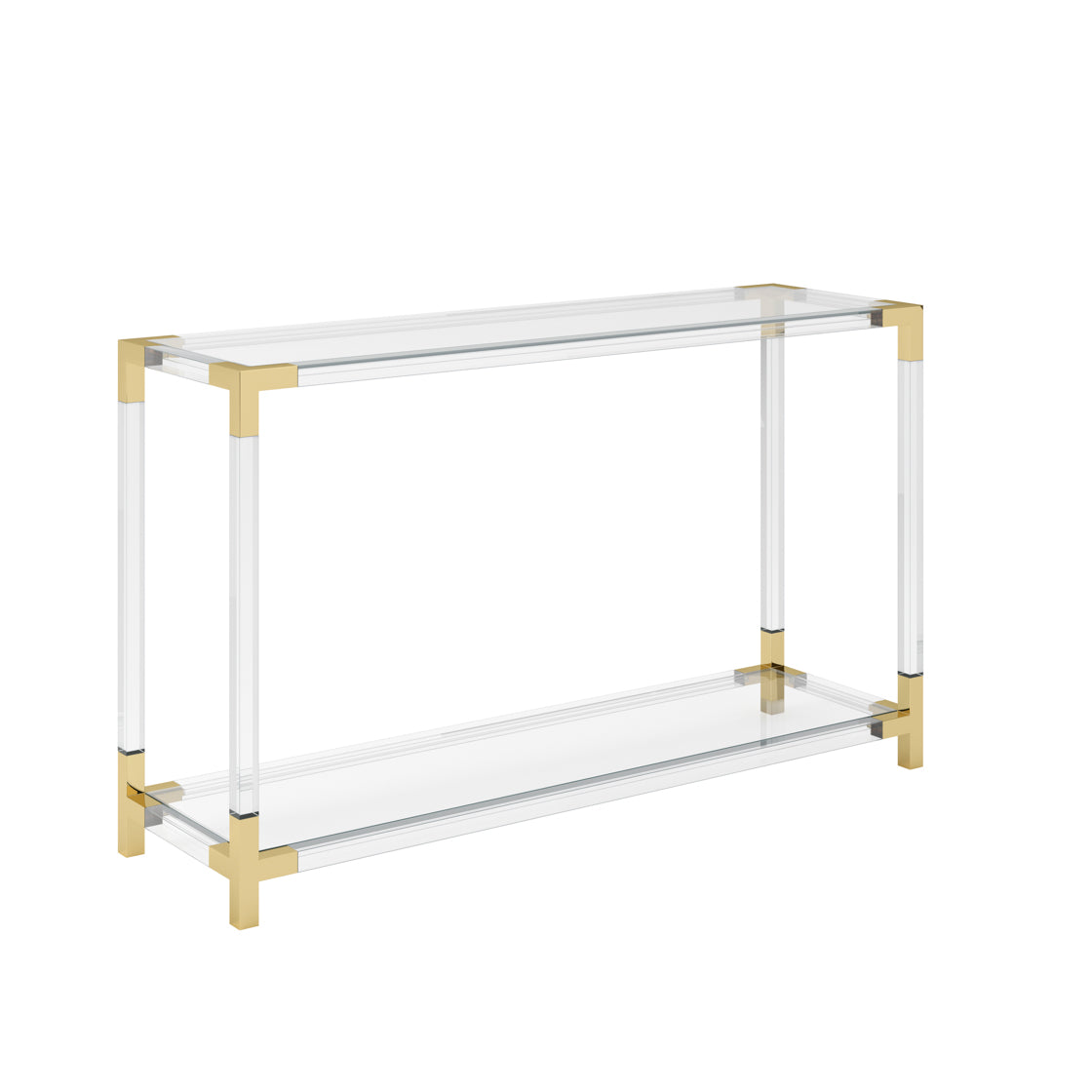 Ellery Console Table - Clear Acrylic & Brass