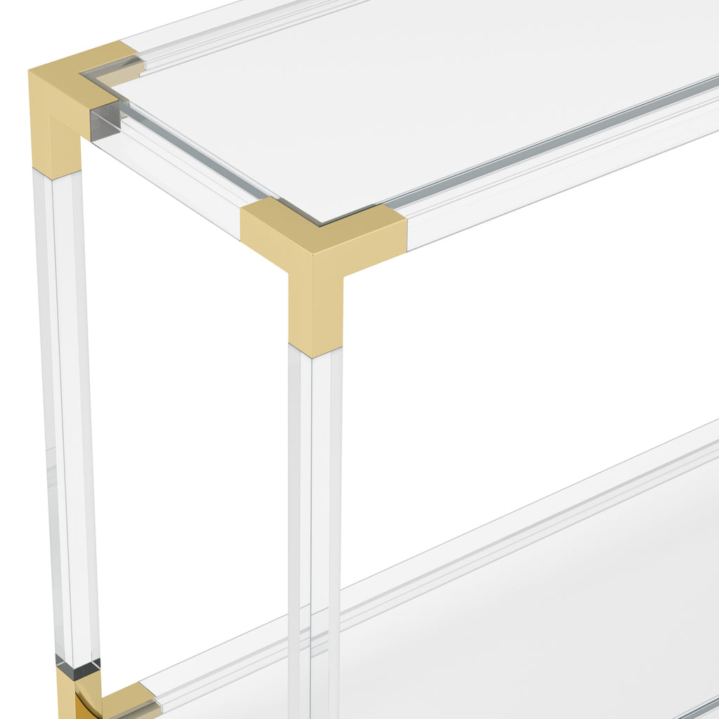 Ellery Console Table - Clear Acrylic & Brass