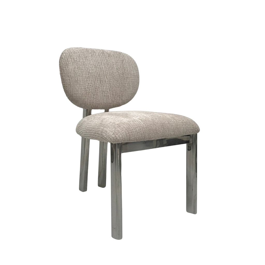 Hadley Dining Chair - Powder & Chrome