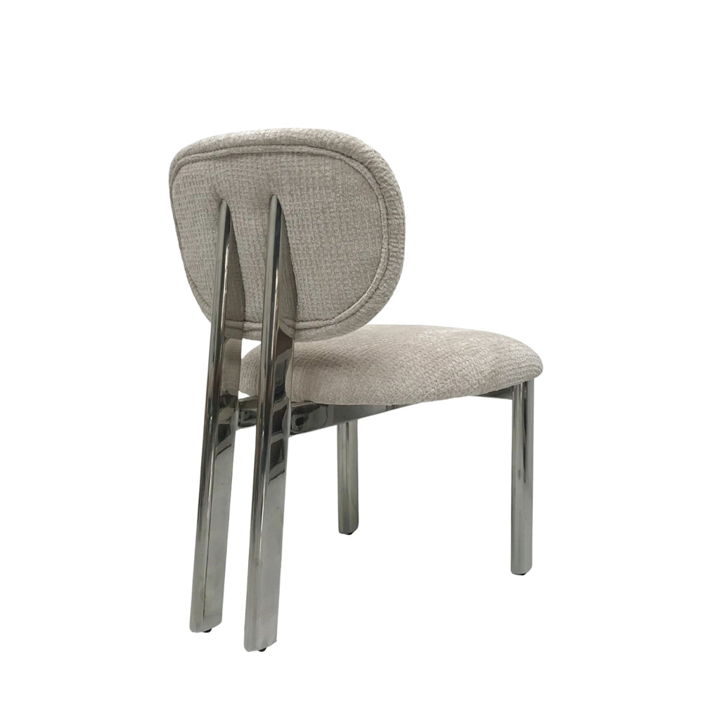 Hadley Dining Chair - Powder & Chrome