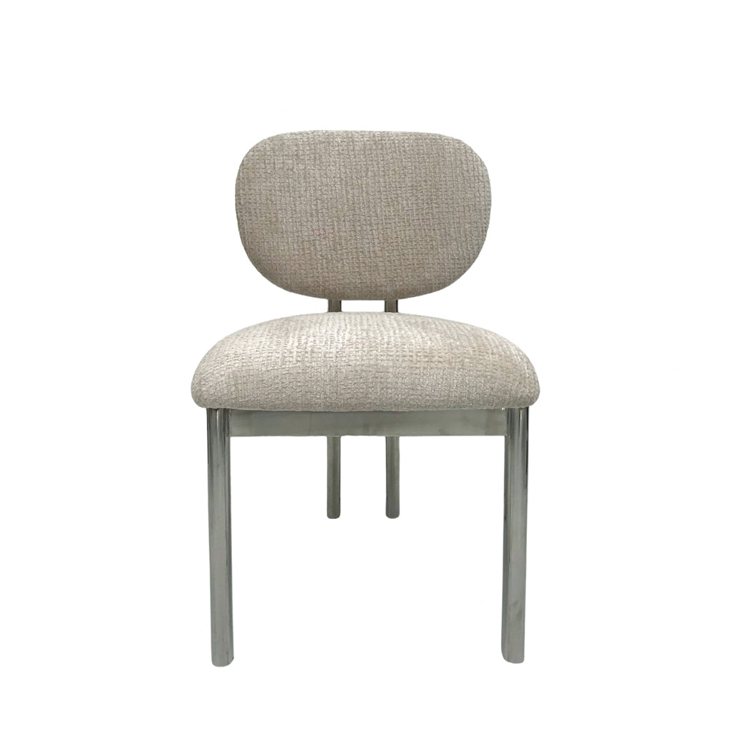 Hadley Dining Chair - Powder & Chrome