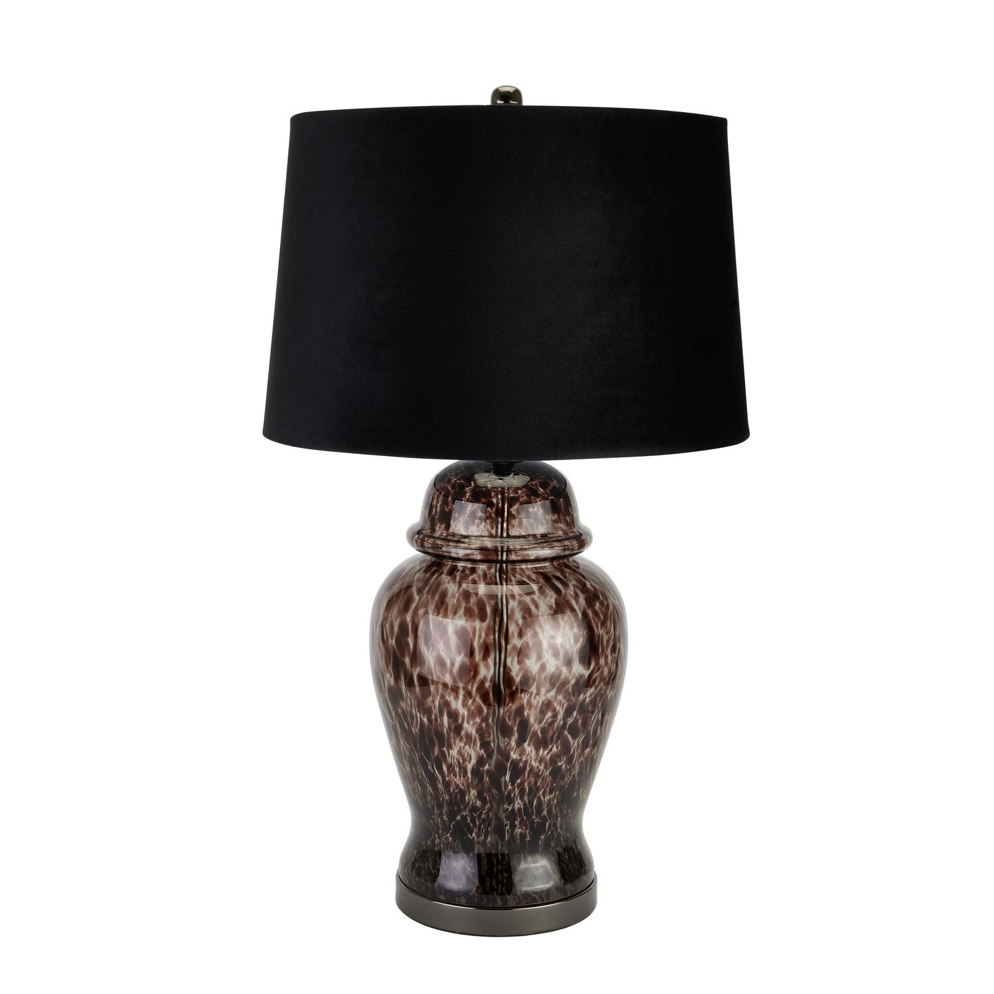 Amira Glass Table Lamp - Black & Grey