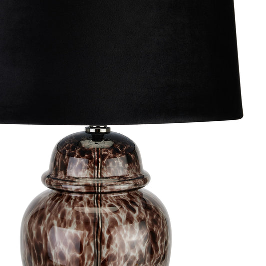 Amira Glass Table Lamp - Black & Grey