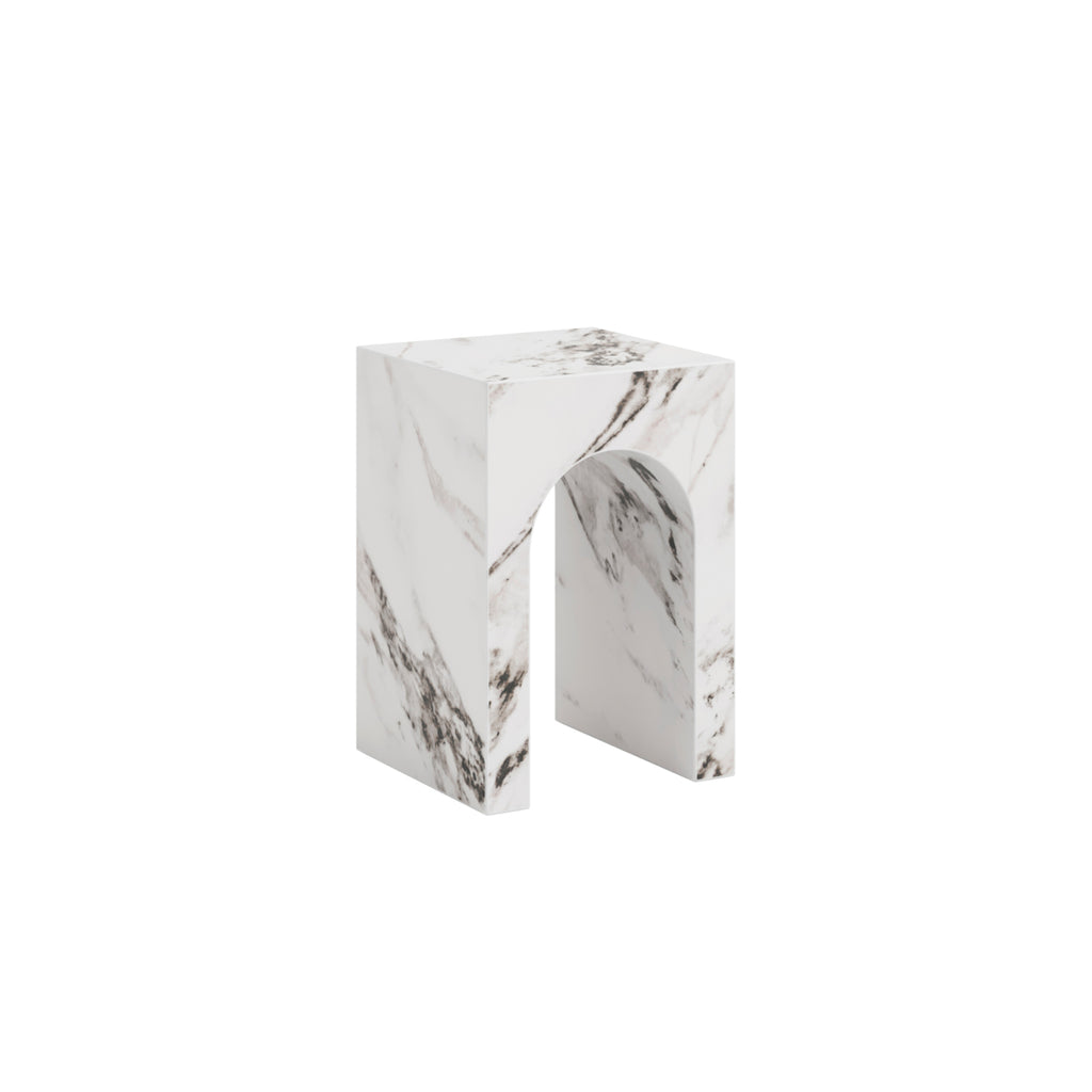 Harlan Medium Side Table - Matte Calacatta