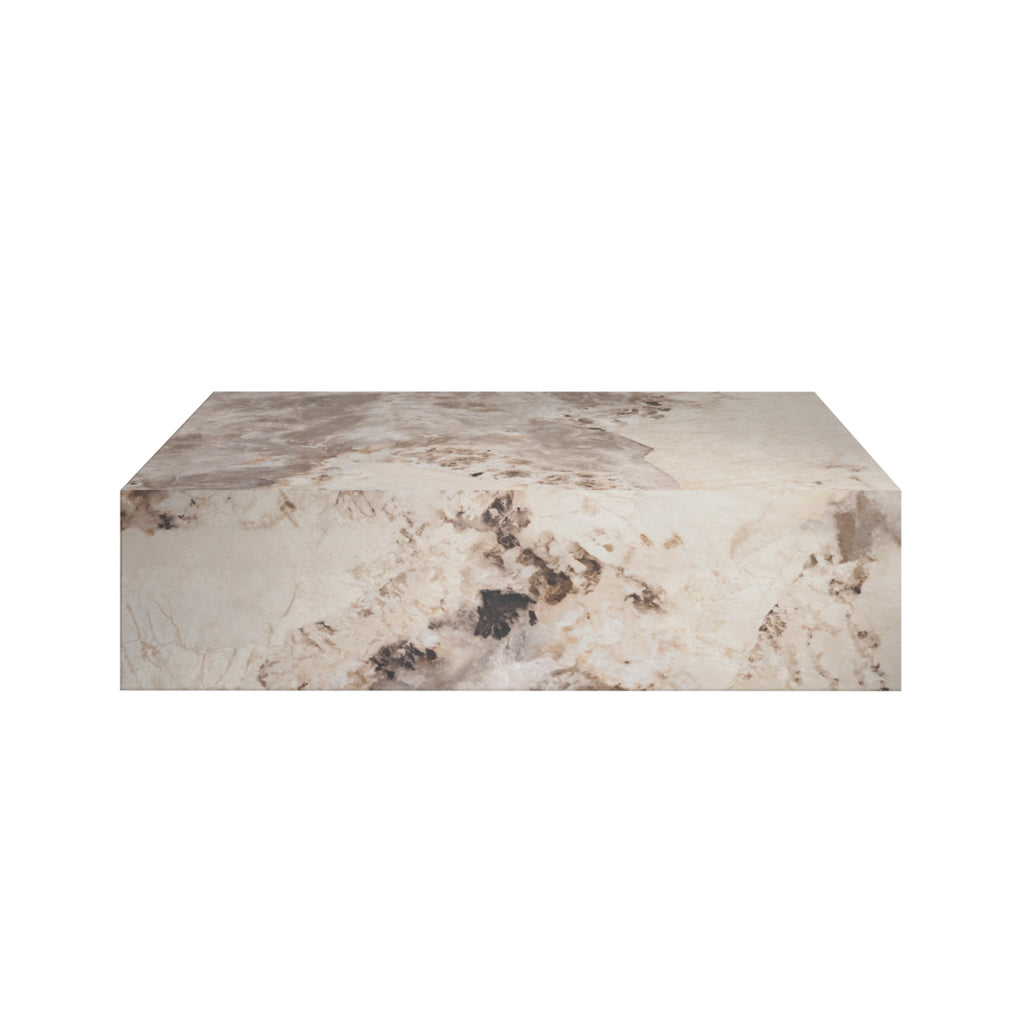 Modern marble effect rectangular coffee table on white background