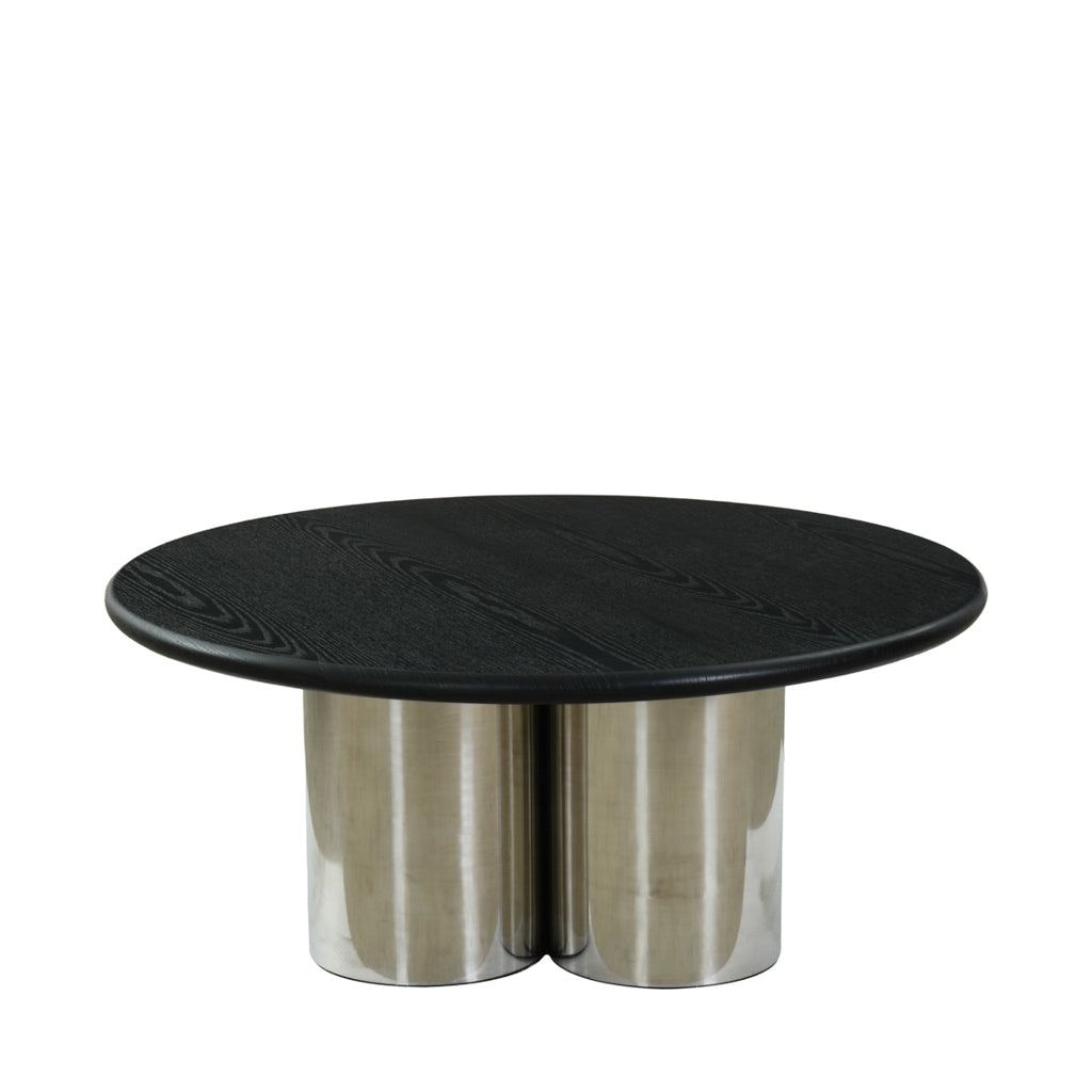 Hartley Round Coffee Table - Black & Chrome