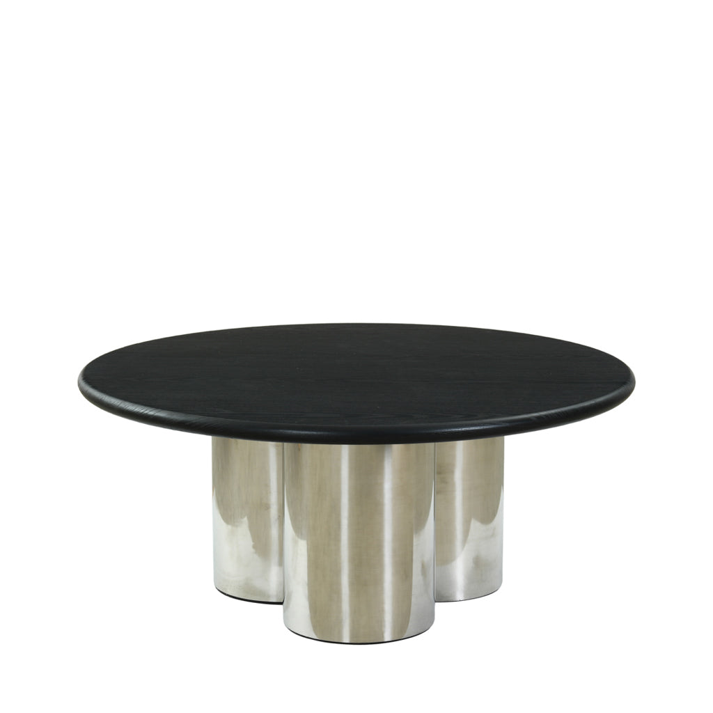 Hartley Round Coffee Table - Black & Chrome