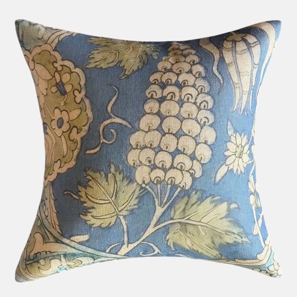Laguna Botanical Print Cushion – Azure Blue & Sage