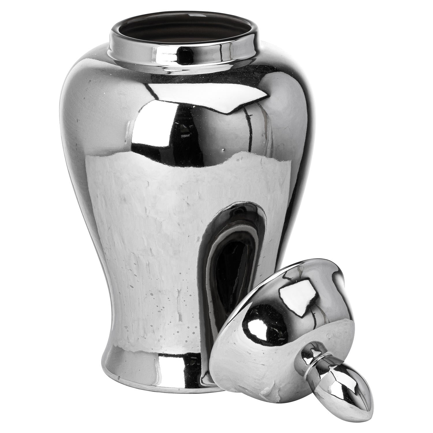 Calista Chrome Ginger Jar - Large