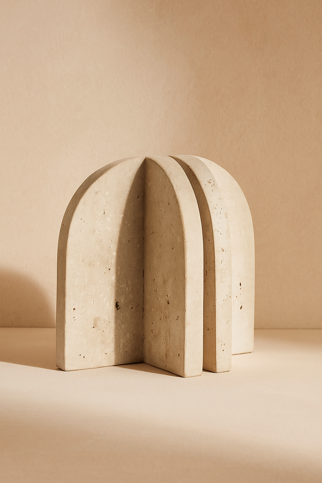 Halbrook Travertine Arched Bookends - Set of 2