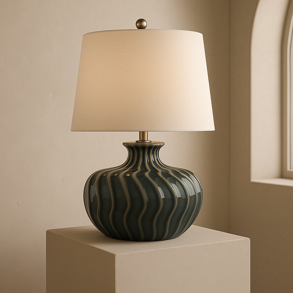 Lori Ceramic Table Lamp With Linen Shade