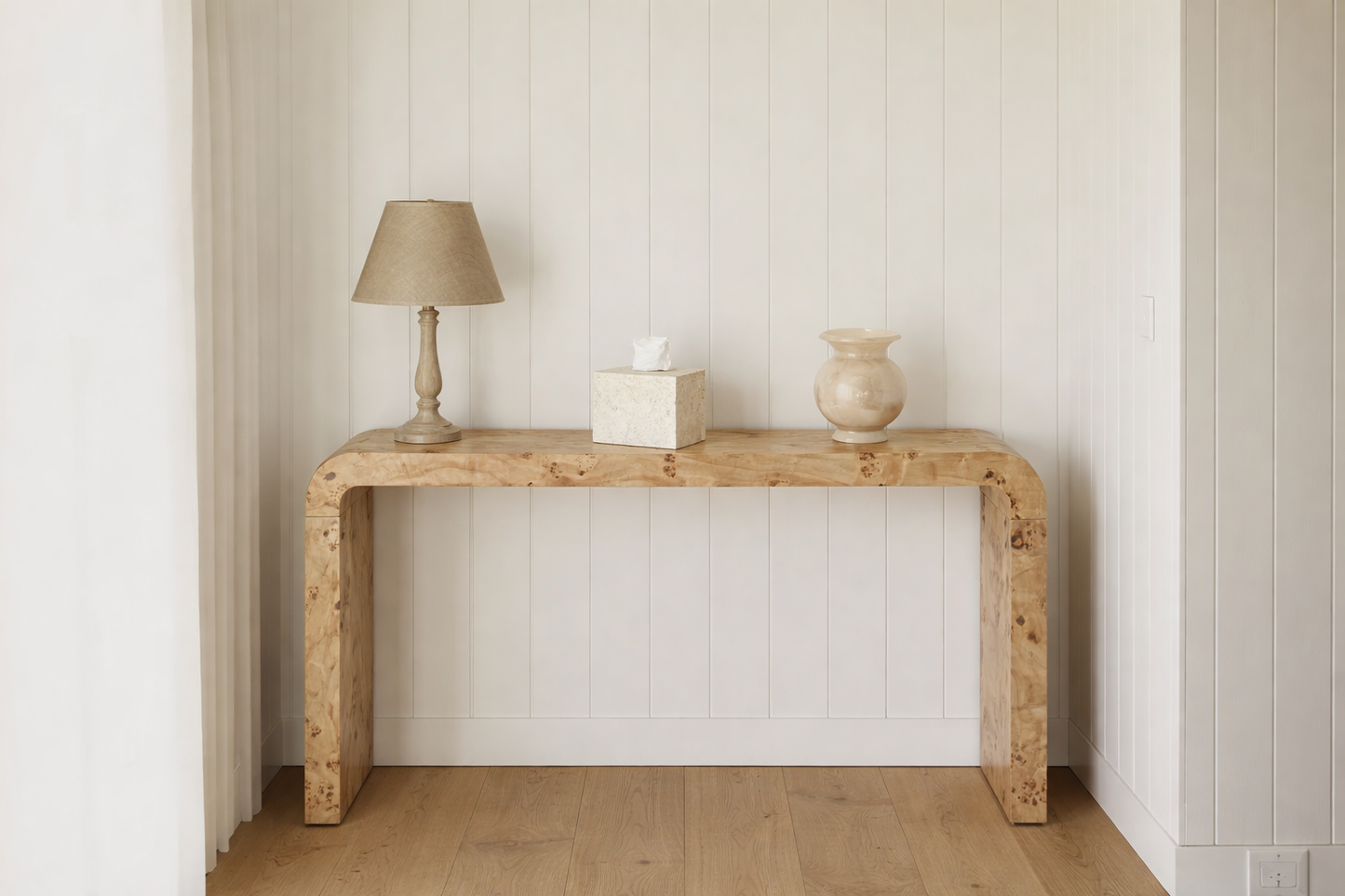 Rossetti Burl Wood Console Table