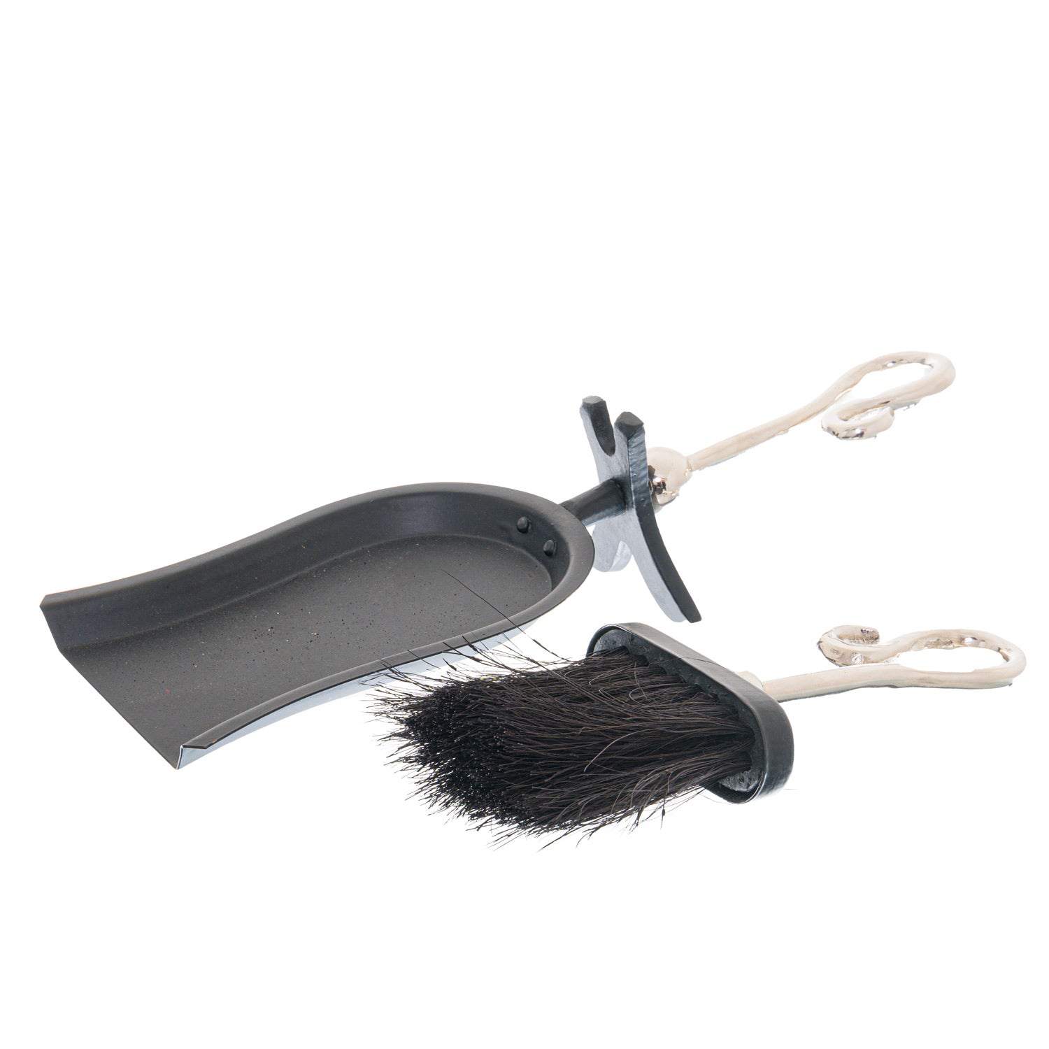 Dahlia Chrome Crook Handled Hearth Tidy