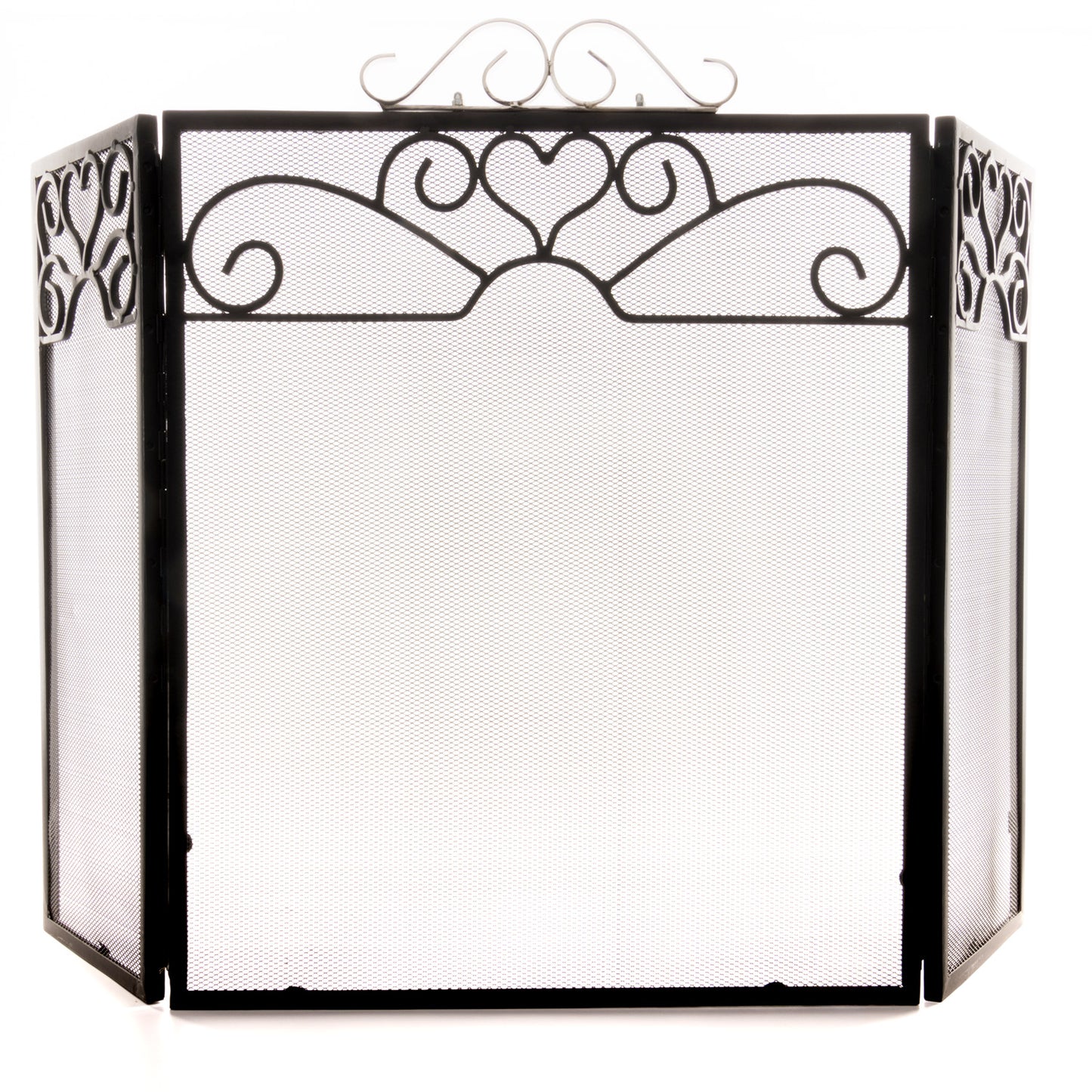 Dahlia Chrome Topped Three Fold Fire Screen