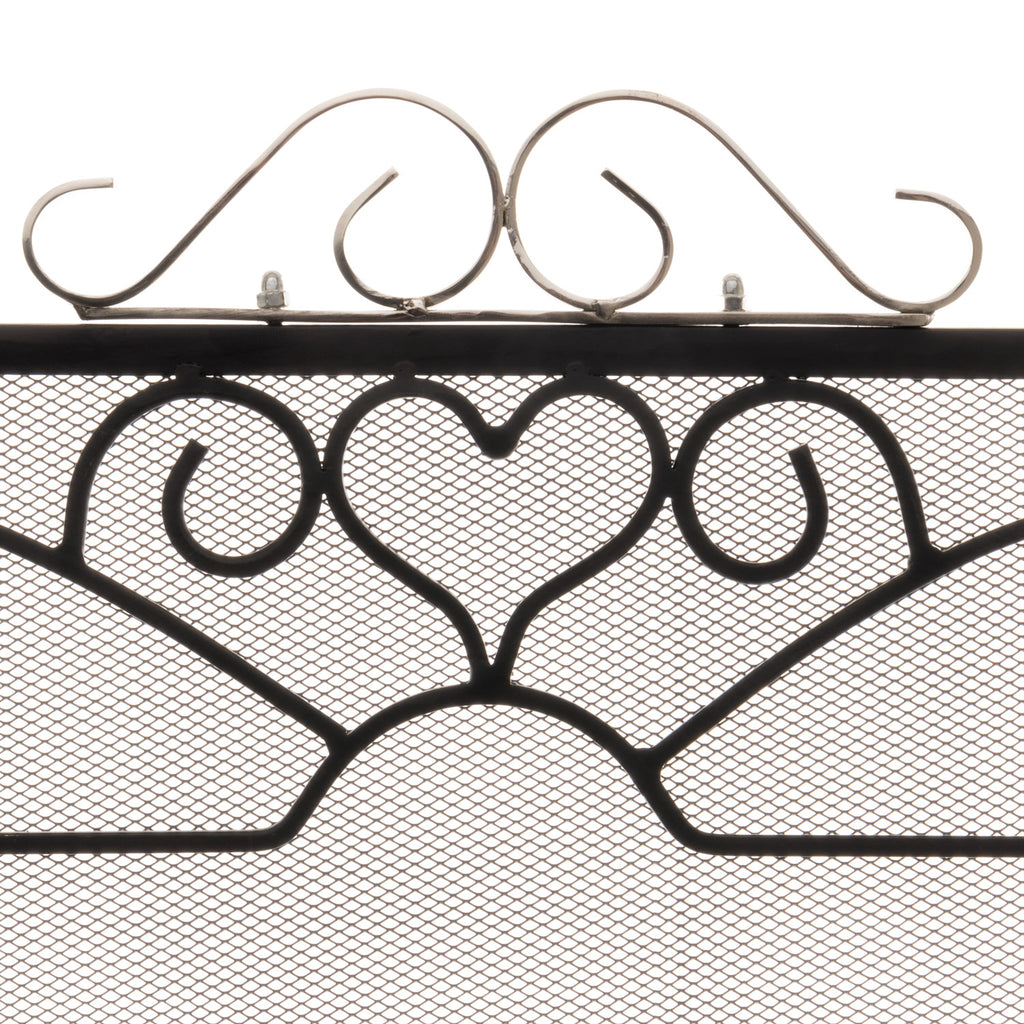 Dahlia Chrome Topped Three Fold Fire Screen