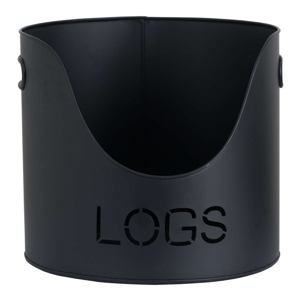 Dahlia Logs And Kindling Buckets & Matchstick Holder - Black