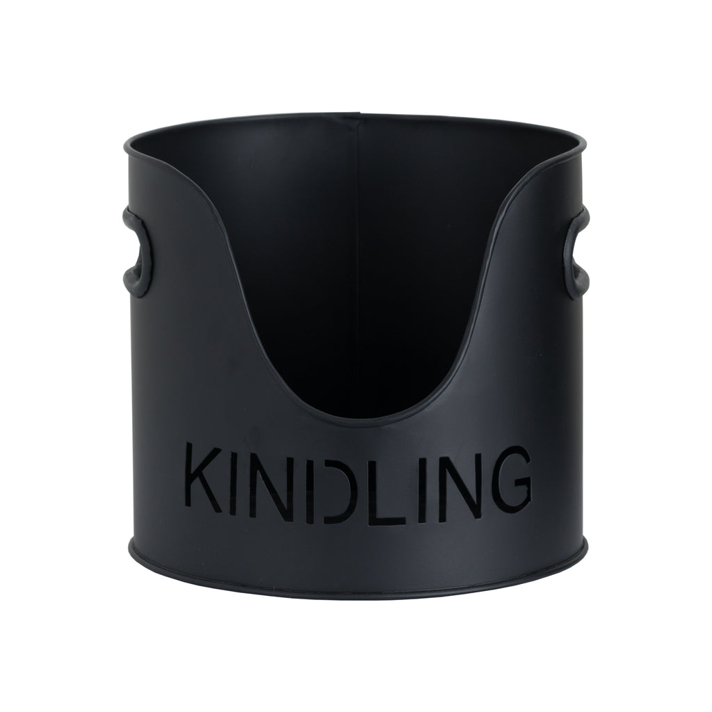 Dahlia Logs And Kindling Buckets & Matchstick Holder - Black