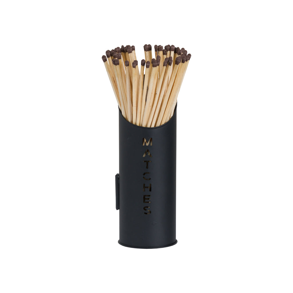 Dahlia Logs And Kindling Buckets & Matchstick Holder - Black