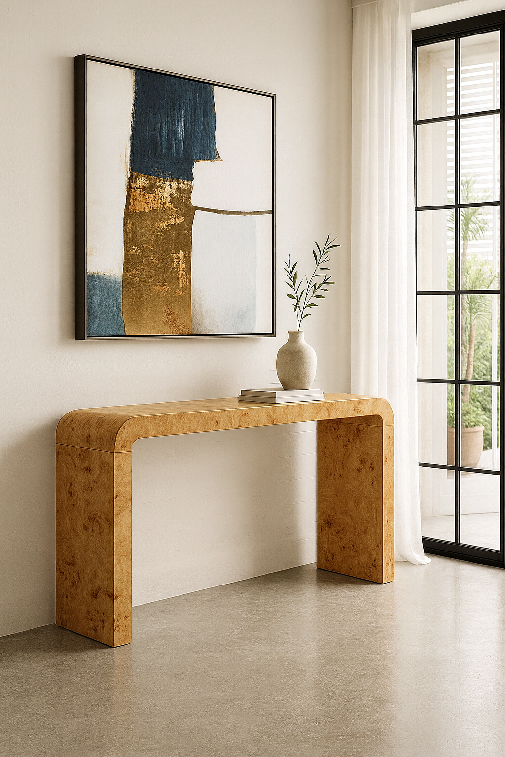 Rossetti Burl Wood Console Table