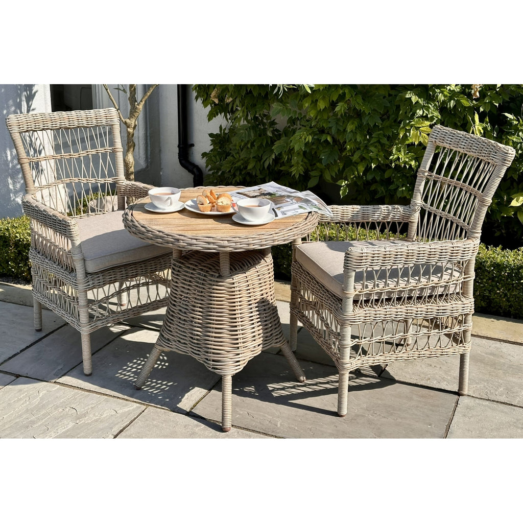 Elodie Outdoor Bistro Table With Wood Top