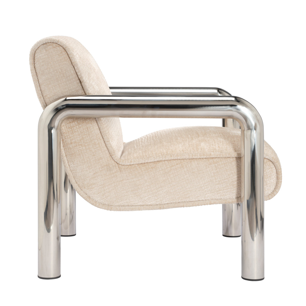 Ricci Accent Chair - Chrome & Vanilla Cream