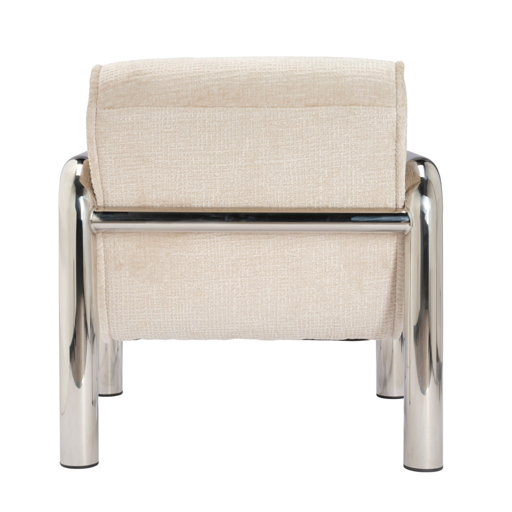 Ricci Accent Chair - Chrome & Vanilla Cream