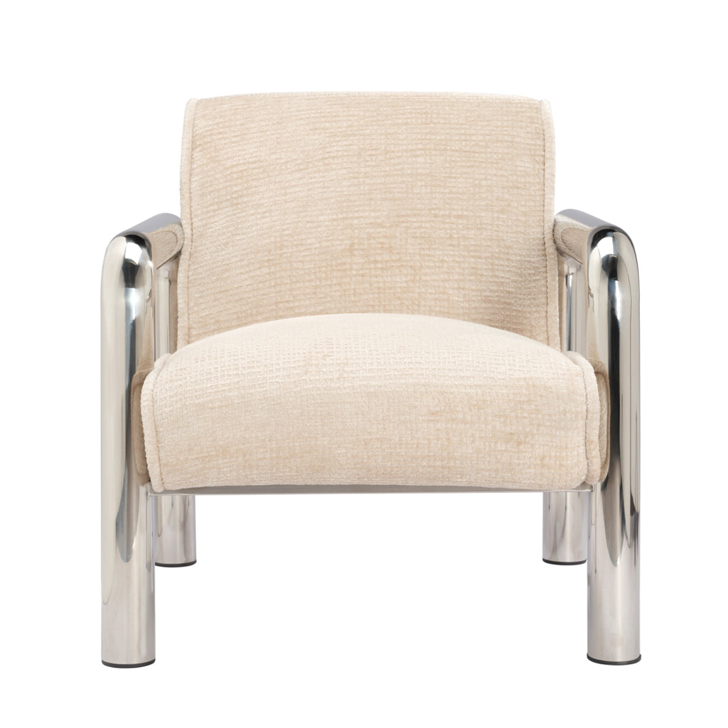 Ricci Accent Chair - Chrome & Vanilla Cream
