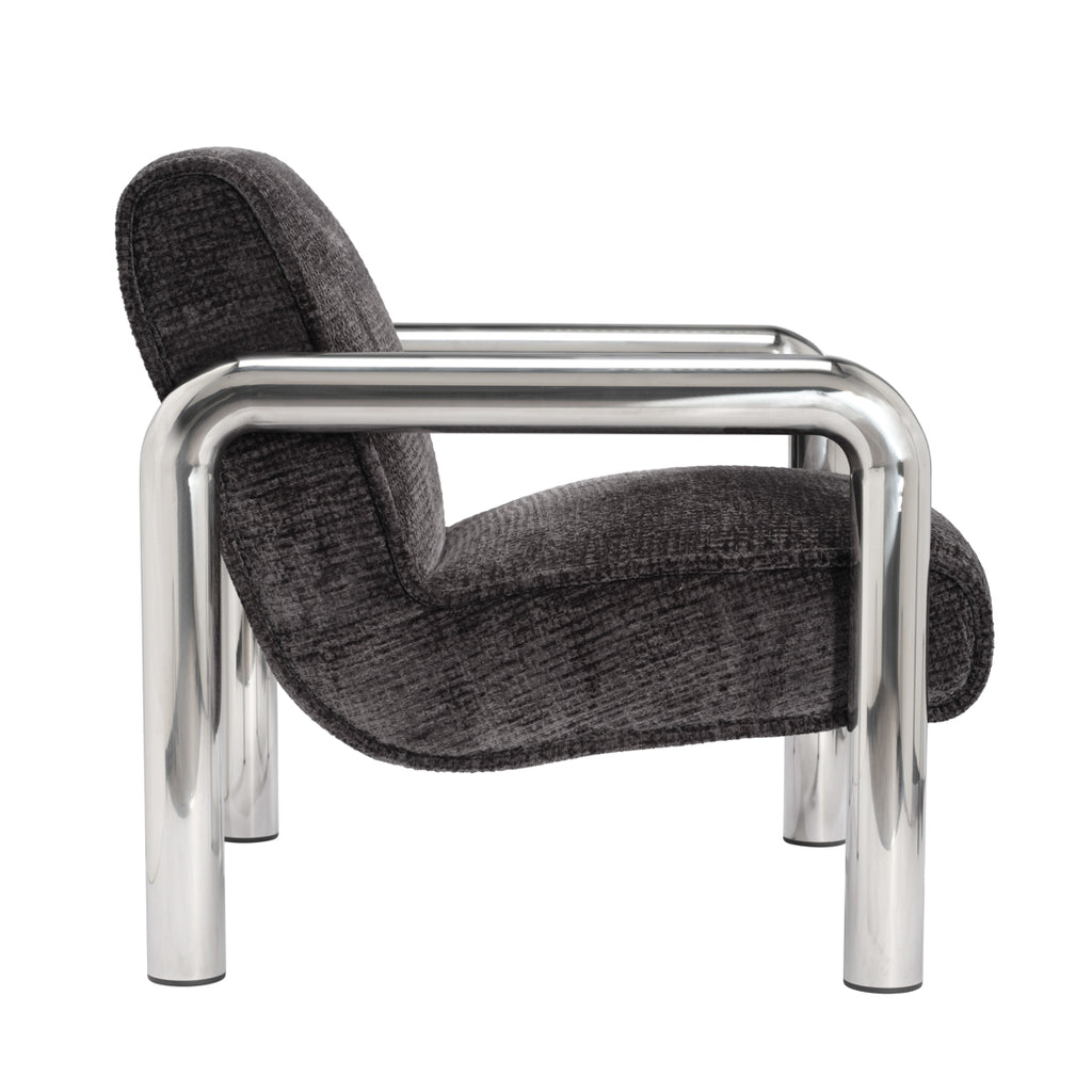 Ricci Accent Chair - Chrome & Coal Black