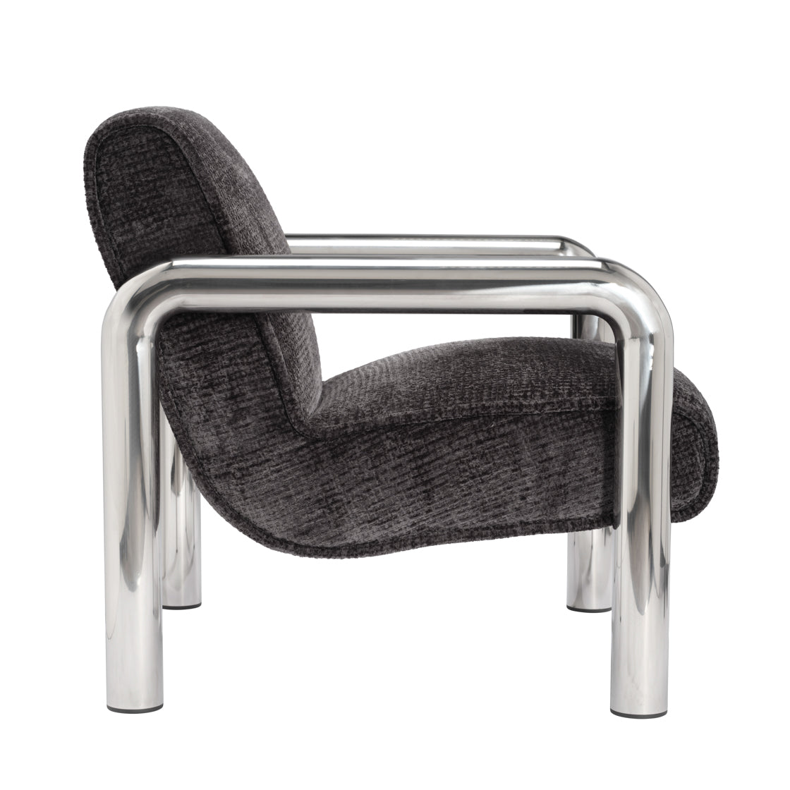 Ricci Accent Chair - Chrome & Coal Black