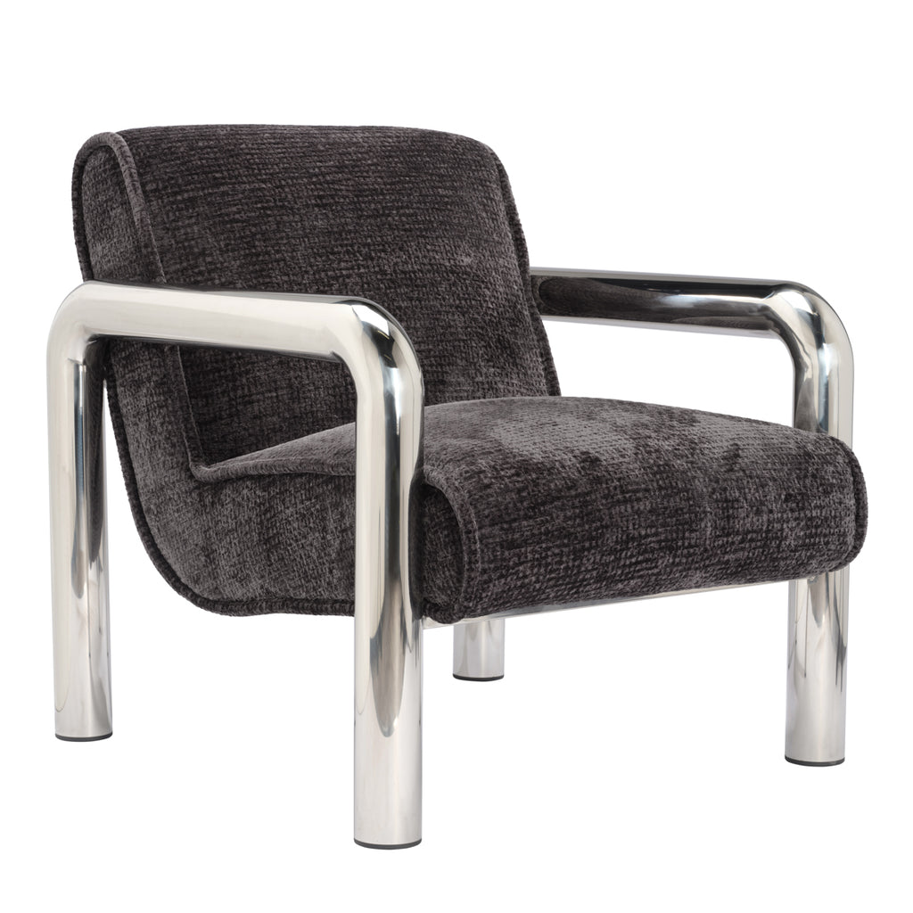 Ricci Accent Chair - Chrome & Coal Black