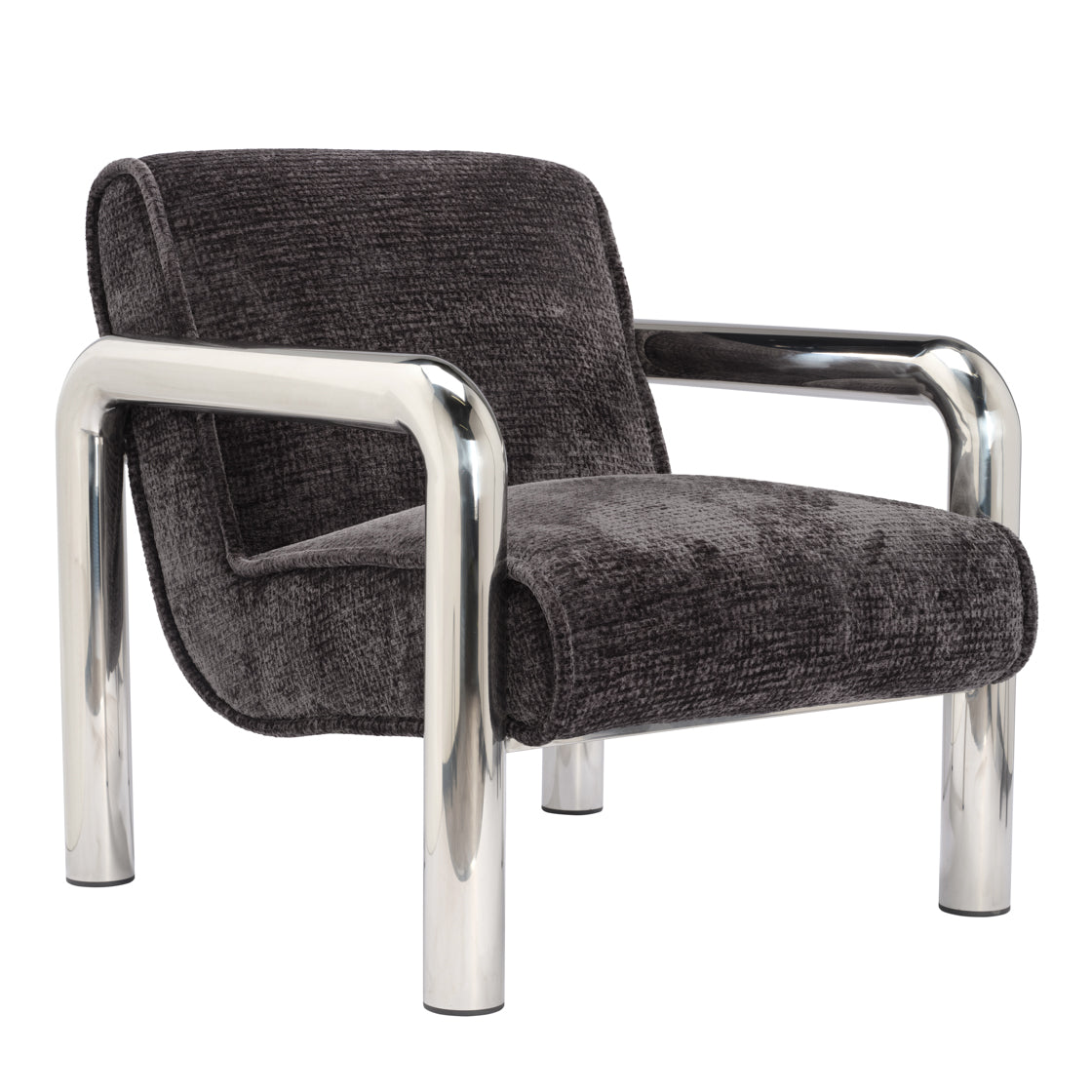 Ricci Accent Chair - Chrome & Coal Black
