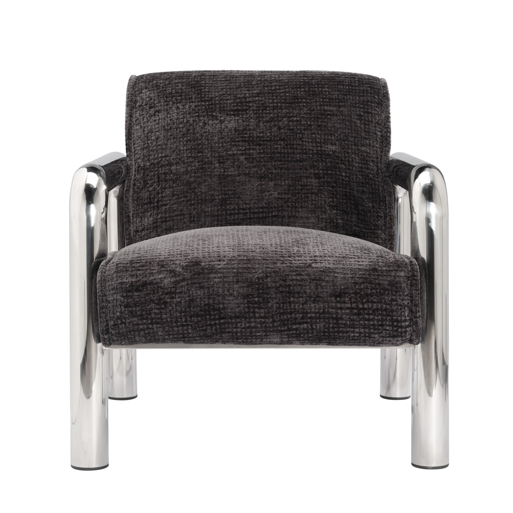 Ricci Accent Chair - Chrome & Coal Black